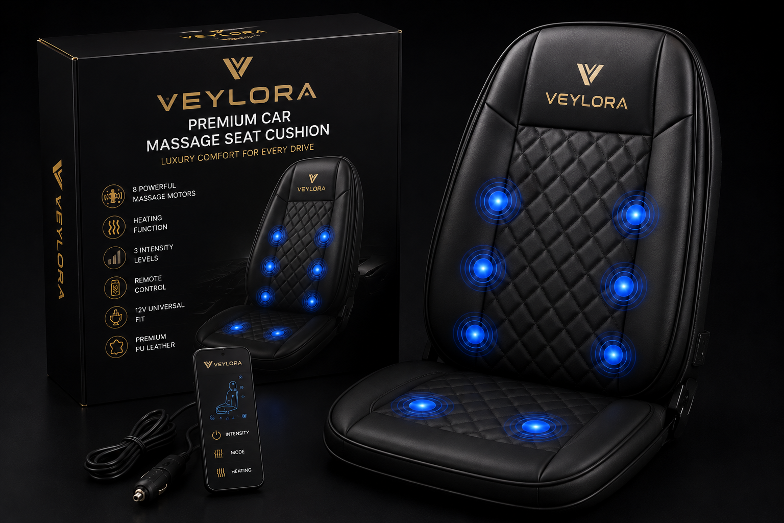 Veylora™ Premium Car Massage Seat Cushion